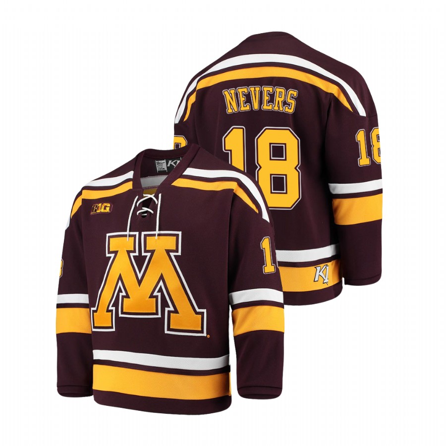 Men's Maroon Minnesota Golden Gophers Mason Nevers 2021 Big Ten Hockey Tournament Champions Replica Jersey