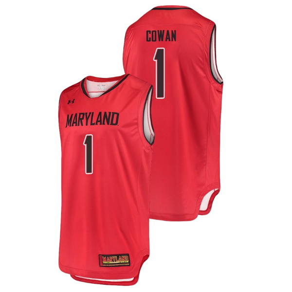 Men's Maryland Terrapins Red Anthony Cowan College Basketball Replica Jersey Men's Jersey Maryland Terrapins Red Anthony Cowan Basketball Replica Jersey
