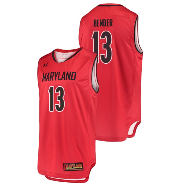Men's Maryland Terrapins Red Ivan Bender College Basketball Replica Jersey Men's Jersey Maryland Terrapins Red Ivan Bender Basketball Replica Jersey