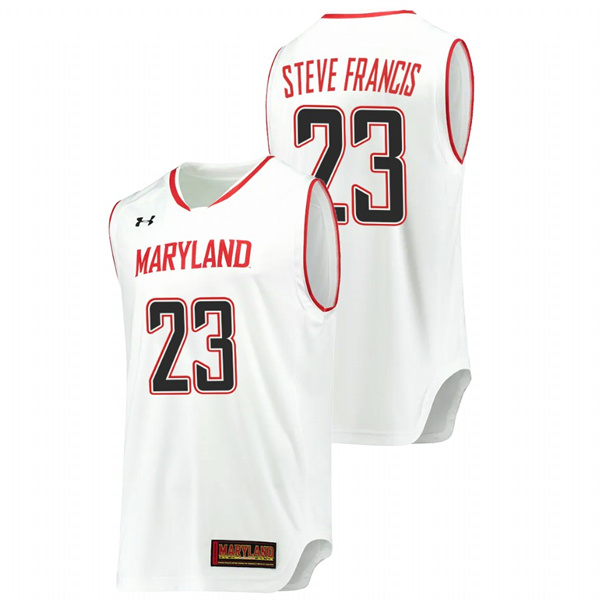 Men's Maryland Terrapins Steve Francis Hardwood Classics Basketball Jersey White Men's Jersey Maryland Terrapins Steve Francis White Hardwood Classics Basketball Jersey