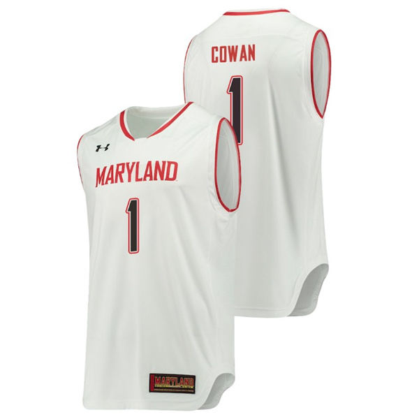 Men's Maryland Terrapins White Anthony Cowan College Basketball Replica Jersey Men's Jersey Maryland Terrapins White Anthony Cowan Basketball Replica Jersey