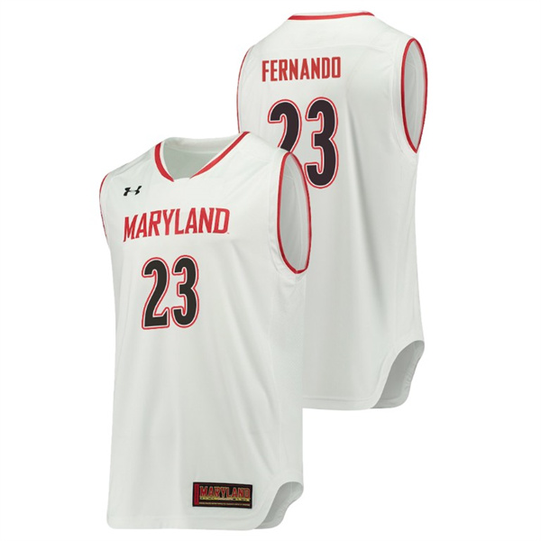 Men's Maryland Terrapins White Bruno Fernando College Basketball Replica Jersey Men's Jersey Maryland Terrapins White Bruno Fernando Basketball Replica Jersey