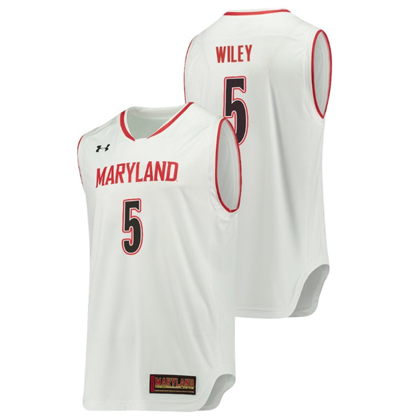 Men's Maryland Terrapins White Dion Wiley College Basketball Replica Jersey Men's Jersey Maryland Terrapins White Dion Wiley Basketball Replica Jersey