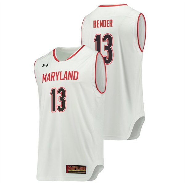 Men's Maryland Terrapins White Ivan Bender College Basketball Replica Jersey Men's Jersey Maryland Terrapins White Ivan Bender Basketball Replica Jersey