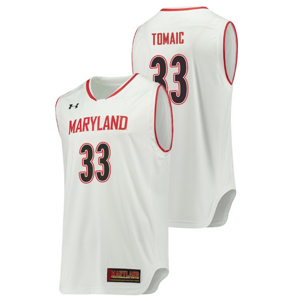 Men's Maryland Terrapins White Joshua Tomaic College Basketball Replica Jersey Men's Jersey Maryland Terrapins White Joshua Tomaic Basketball Replica Jersey