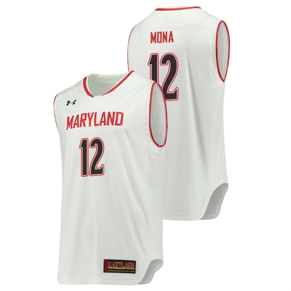 Men's Maryland Terrapins White Reese Mona College Basketball Replica Jersey Men's Jersey Maryland Terrapins White Reese Mona Basketball Replica Jersey