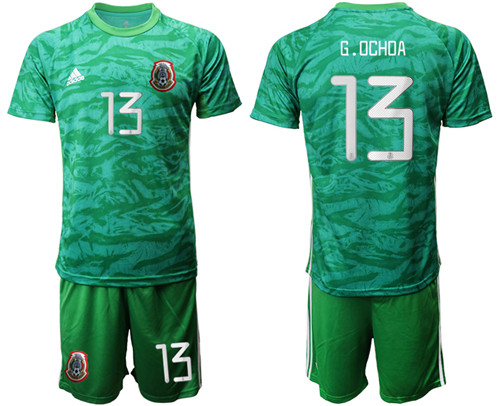 Men's Mexico #13 G.Ochoa Green goalkeeper Soccer Jersey
