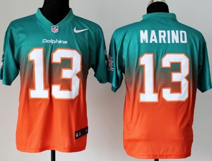 Men's Miami Dolphins #13 Dan Marino Nik Elite Drift Fashion II Jerseys