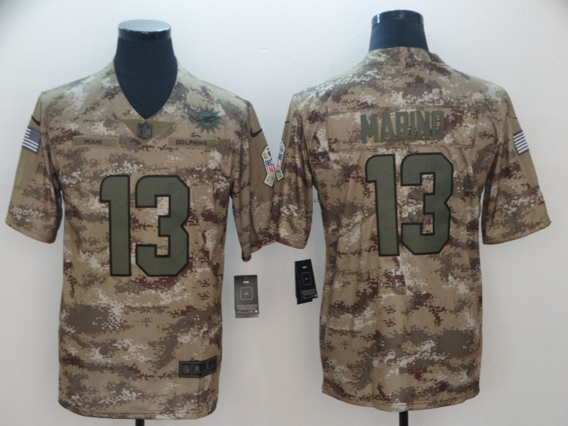 Men's Miami Dolphins #13 Dan Marino Nike Camo Salute to Service Limited Jersey