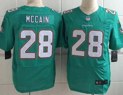 Men's Miami Dolphins #28 Bobby McCain Nike Aqua Green Game Jersey