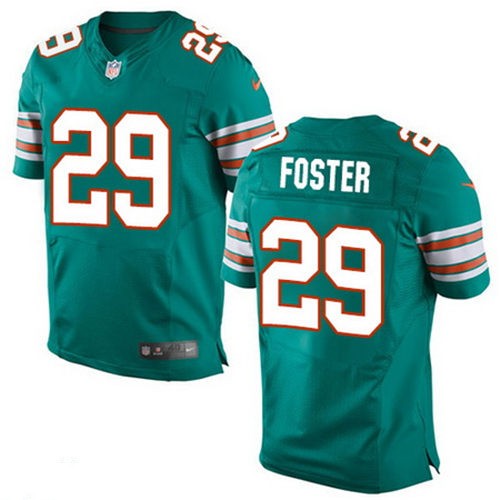 Men's Miami Dolphins #29 Arian Foster Aqua Green Alternate Nike Elite Jersey