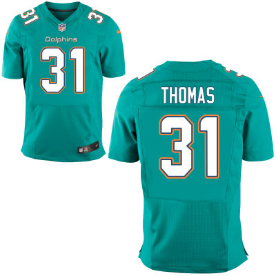 Men's Miami Dolphins #31 Michael Thomas Aqua Green Team Color NFL Nike Elite Jersey