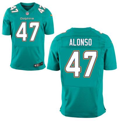 Men's Miami Dolphins #47 Kiko Alonso Aqua Green Aqua Green Team Color NFL Nike Elite Jersey