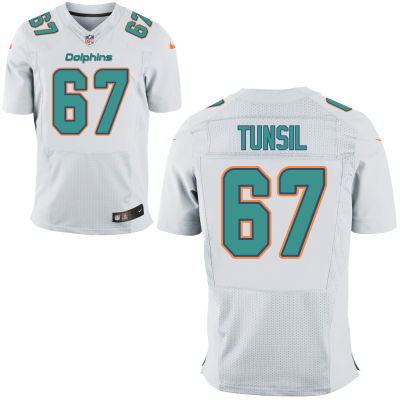 Men's Miami Dolphins #67 Laremy Tunsil White Road NFL Nike Elite Jersey