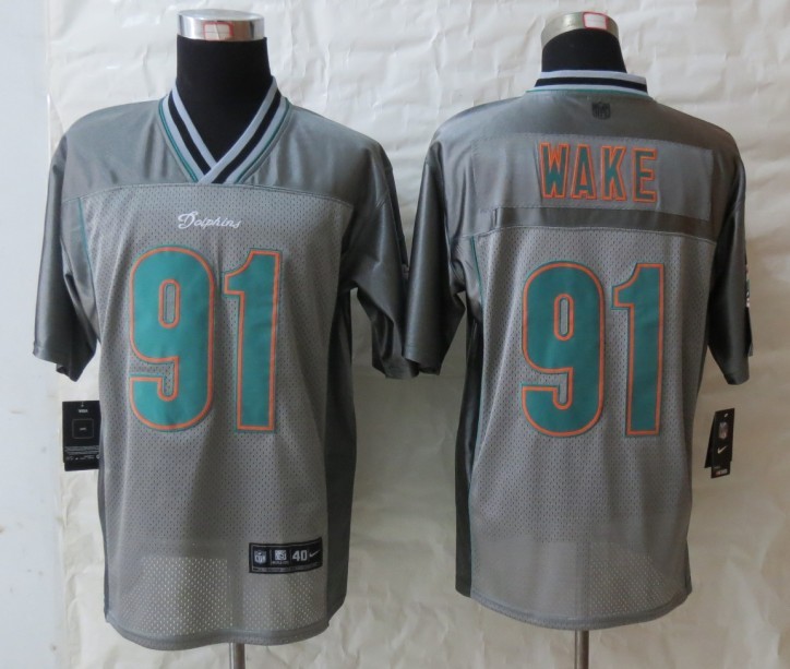 Men's Miami Dolphins #91 Cameron Wake Grey Nik Vapor Jerseys
