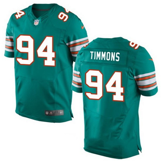 Men's Miami Dolphins #94 Lawrence Timmons Aqua Green Alternate Nike Elite Jersey