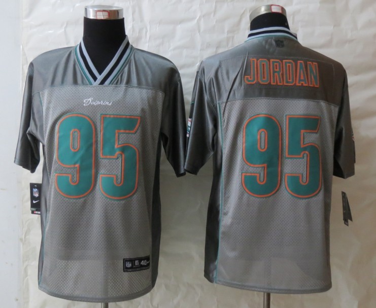 Men's Miami Dolphins #95 Jordan Grey Nik Vapor Jerseys