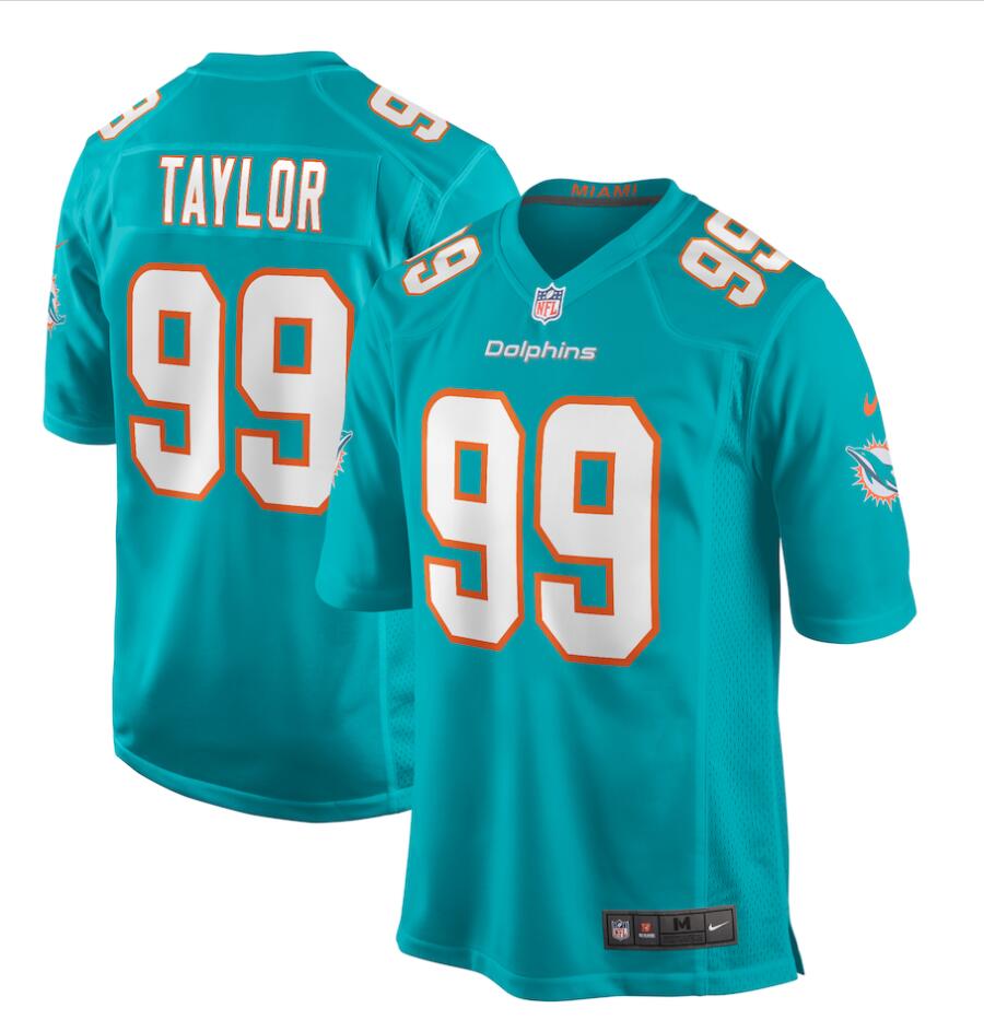 Men's Miami Dolphins Retired Player #99 Jason Taylor Nike Aqua Vapor Limited Jersey