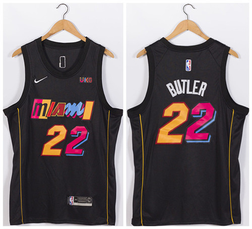 Men's Miami Heat #22 Jimmy Butler Black Stitched Jersey
