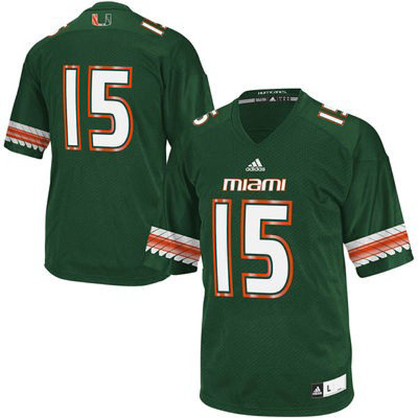 Men's Miami Hurricanes #15 Green Football Jersey Men's Jersey Miami Hurricanes #15 Green Football Jersey