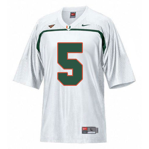 Men's Miami Hurricanes #5 Andre Johnson White Football Jersey Men's Jersey Miami Hurricanes #5 Andre Johnson White Football Jersey