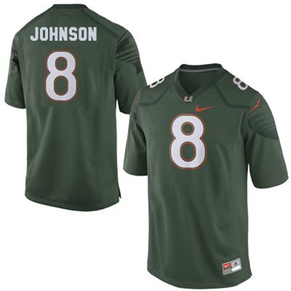 Men's Miami Hurricanes #8 Duke Johnson Green Football Jersey Men's Jersey Miami Hurricanes #8 Duke Johnson Green Football Jersey