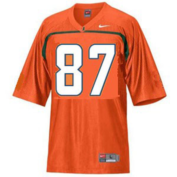 Men's Miami Hurricanes #87 Reggie Wayne Orange Football Jersey Men's Jersey Miami Hurricanes #87 Reggie Wayne Orange Football Jersey