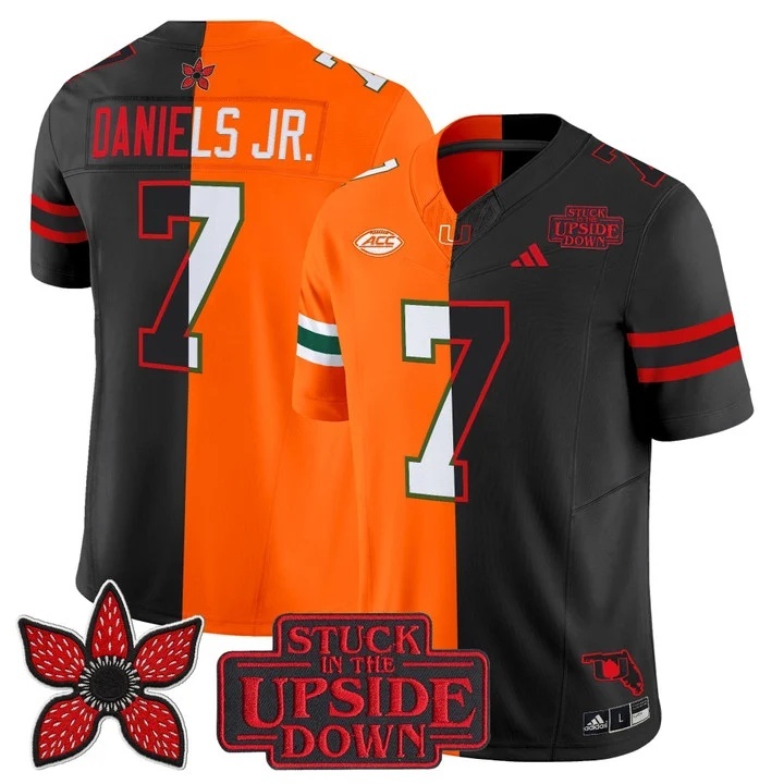 Men's Miami Hurricanes 'Upside Down Edition' Vapor Limited Jersey - All Stitched CJ Daniels  7