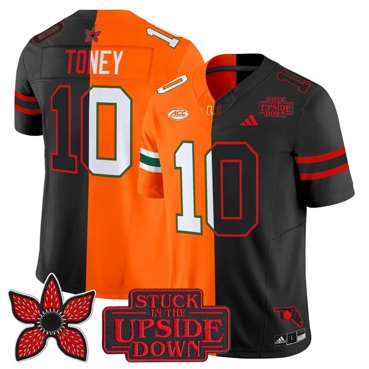 Men's Miami Hurricanes 'Upside Down Edition' Vapor Limited Jersey - All Stitched Malachi Tone 10