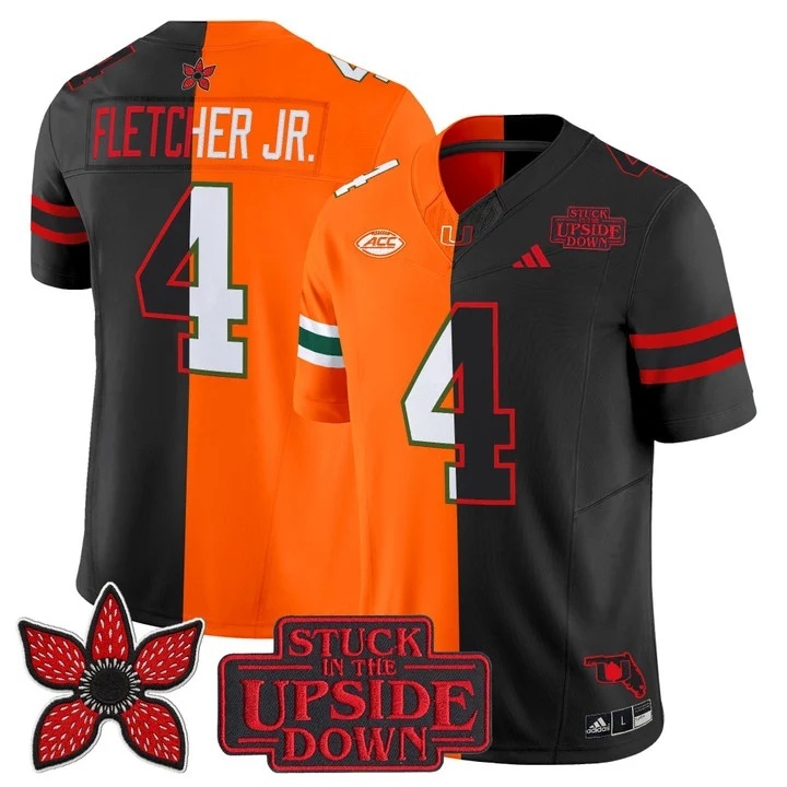 Men's Miami Hurricanes 'Upside Down Edition' Vapor Limited Jersey - All Stitched Mark Fletcher Jr. 4