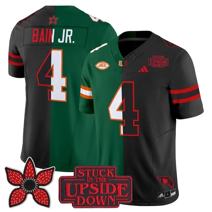 Men's Miami Hurricanes 'Upside Down Edition' Vapor Limited Jersey - All Stitched Rueben Bain Jr.