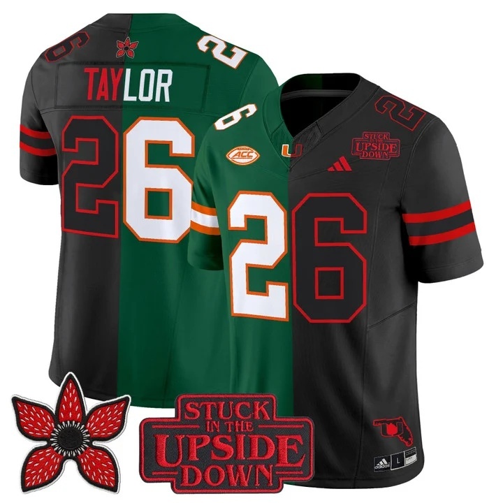 Men's Miami Hurricanes 'Upside Down Edition' Vapor Limited Jersey - All Stitched Sean Taylor26