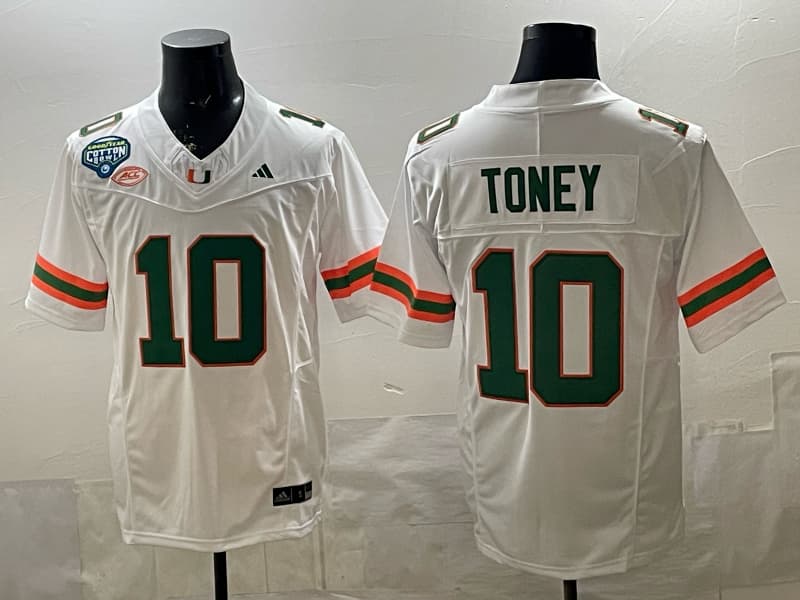 Men's Miami Hurricanes  Vapor Limited Jersey - All    Stitched Malachi Toney 10