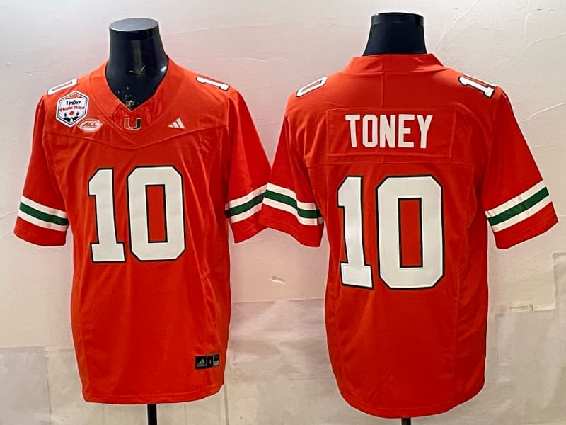Men's Miami Hurricanes  Vapor Limited Jersey - All   Stitched Malachi Toney 10