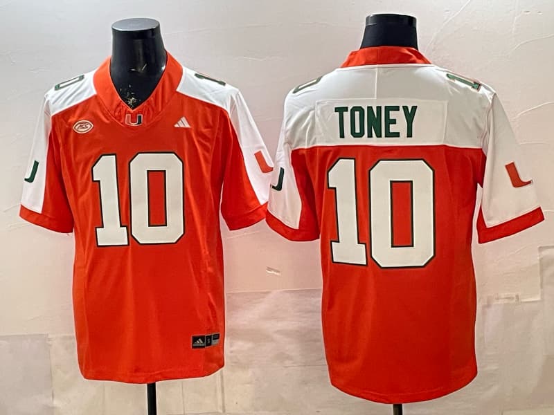 Men's Miami Hurricanes  Vapor Limited Jersey - All  Stitched Malachi   Toney 10