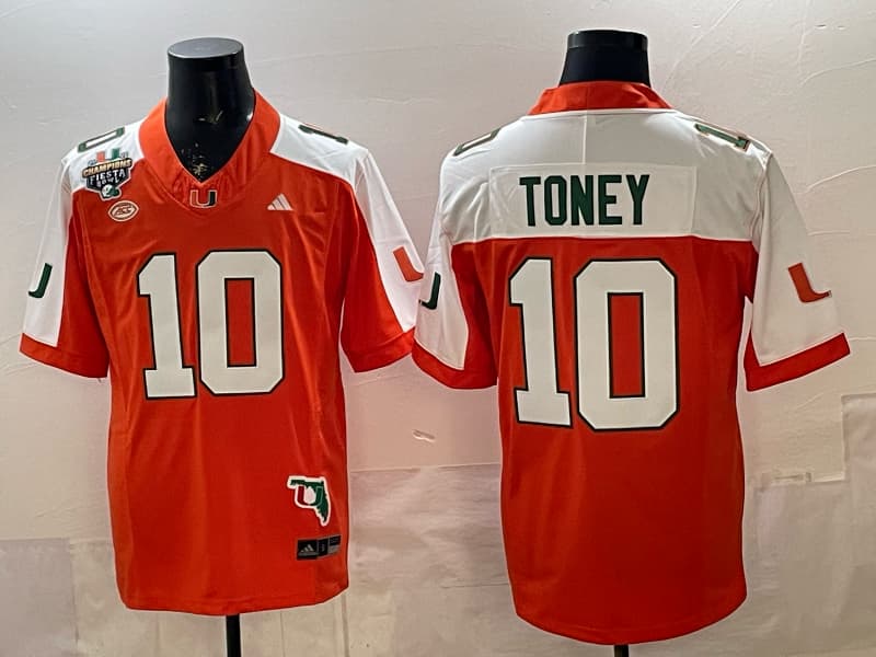 Men's Miami Hurricanes  Vapor Limited Jersey - All  Stitched Malachi Toney # 10