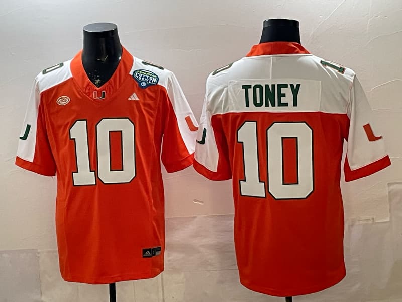 Men's Miami Hurricanes  Vapor Limited Jersey - All  Stitched Malachi Toney 10