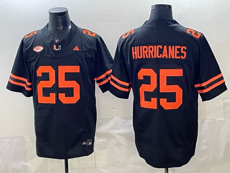 Men's Miami Hurricanes  Vapor Limited Jersey - All Stitched  Hurricanes 25