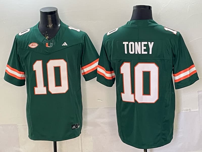 Men's Miami Hurricanes  Vapor Limited Jersey - All Stitched Malachi Toney     #10