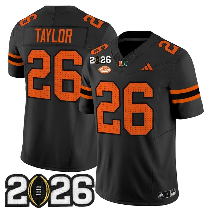 Men's Miami Hurricanes 2026 CFP Final Patch Vapor Limited Jersey - All Stitched 26 Sean Taylor
