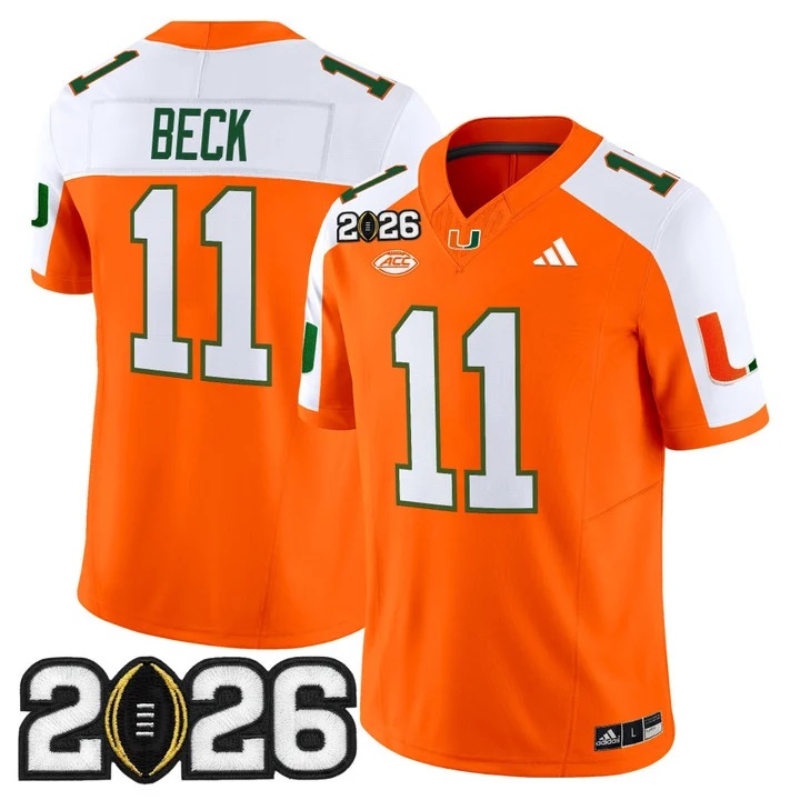 Men's Miami Hurricanes 2026 CFP Final Patch Vapor Limited Jersey - All Stitched Carson  Beck #10