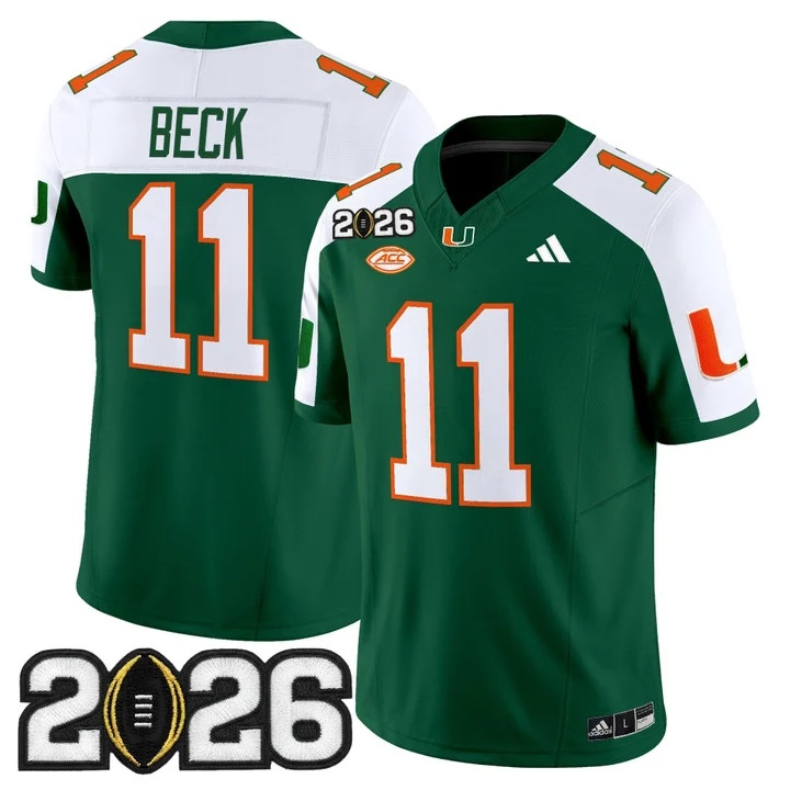 Men's Miami Hurricanes 2026 CFP Final Patch Vapor Limited Jersey - All Stitched Carson  Beck #11