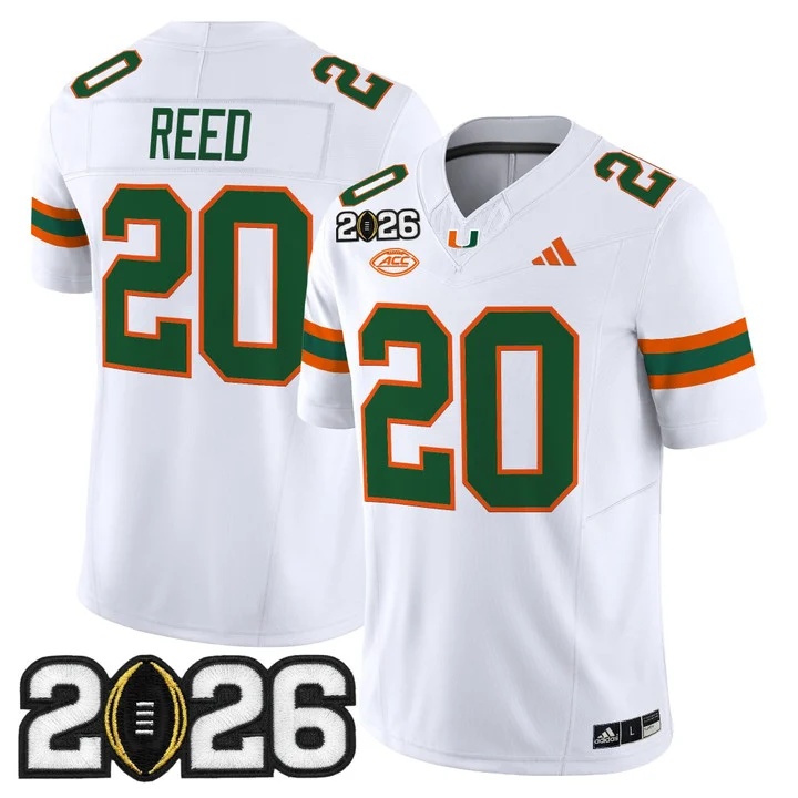 Men's Miami Hurricanes 2026 CFP Final Patch Vapor Limited Jersey - All Stitched Ed Reed   20