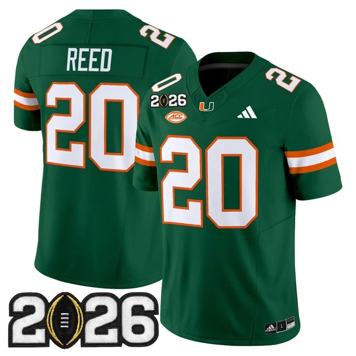 Men's Miami Hurricanes 2026 CFP Final Patch Vapor Limited Jersey - All Stitched Ed Reed 20