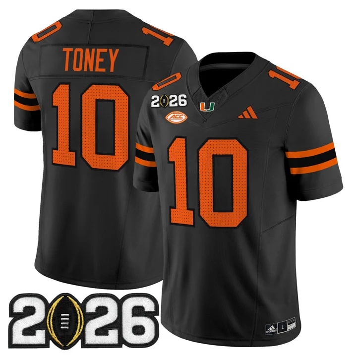 Men's Miami Hurricanes 2026 CFP Final Patch Vapor Limited Jersey - All Stitched Malachi Toney    10