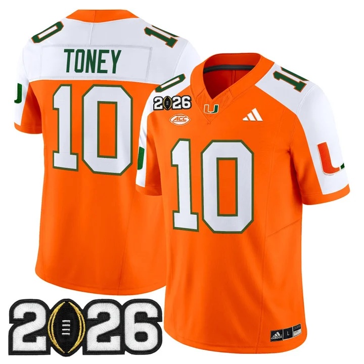 Men's Miami Hurricanes 2026 CFP Final Patch Vapor Limited Jersey - All Stitched Malachi Toney # 10
