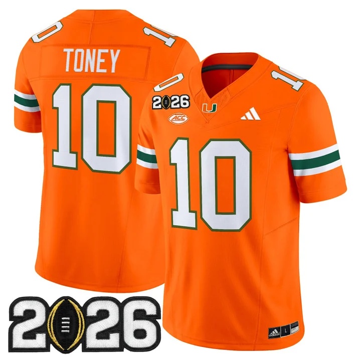 Men's Miami Hurricanes 2026 CFP Final Patch Vapor Limited Jersey - All Stitched Malachi Toney