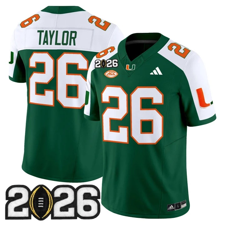 Men's Miami Hurricanes 2026 CFP Final Patch Vapor Limited Jersey - All Stitched Sean Taylor   #26