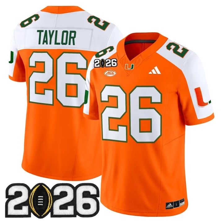 Men's Miami Hurricanes 2026 CFP Final Patch Vapor Limited Jersey - All Stitched Sean Taylor #26