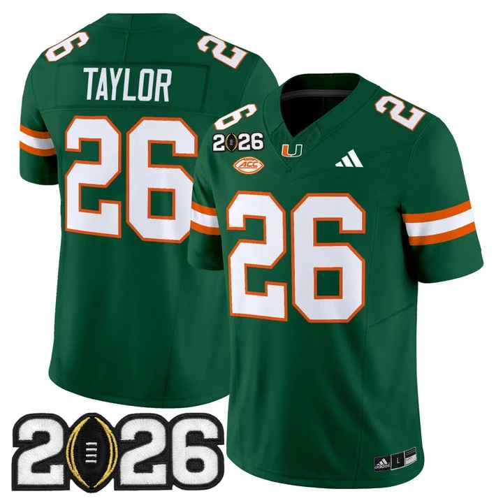 Men's Miami Hurricanes 2026 CFP Final Patch Vapor Limited Jersey - All Stitched Sean Taylor26
